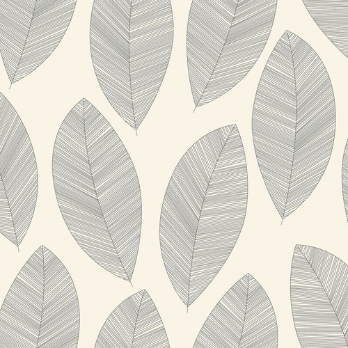 Graphic Leaves | Fine Line Foliage Wallpaper