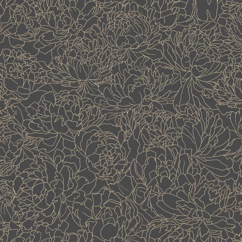 Glow | Floral Outlines Wallpaper