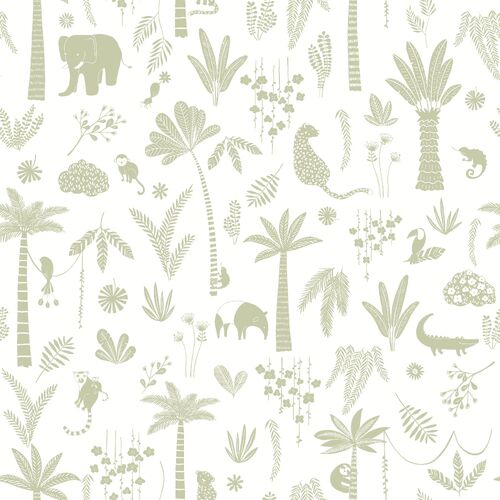 Poetic Jungle | Tropical Motifs Wallpaper