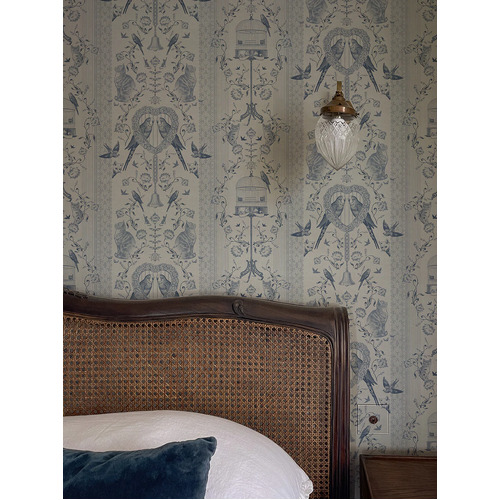 Bye Bye Birdie | Delicate Striped Damask Wallpaper