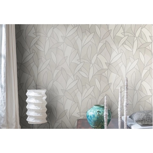 Carved Leaf | Etched Metallic Leaf Wallpaper