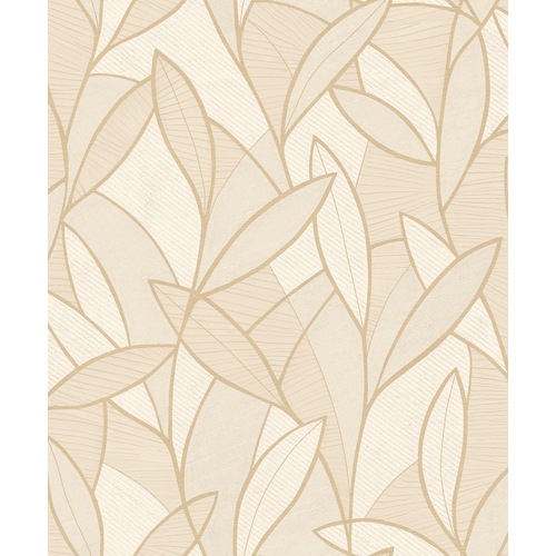 Carved Leaf | Etched Metallic Leaf Wallpaper