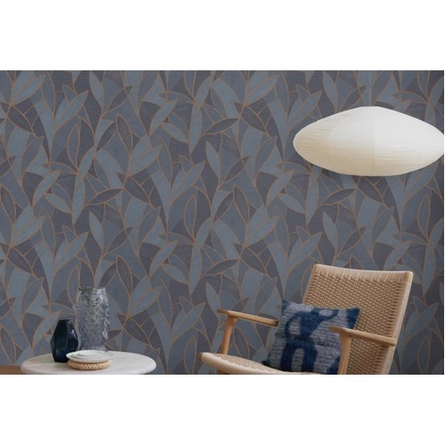 Carved Leaf | Etched Metallic Leaf Wallpaper