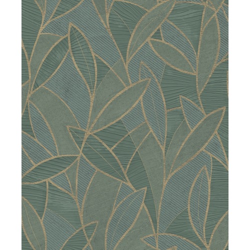 Carved Leaf | Etched Metallic Leaf Wallpaper