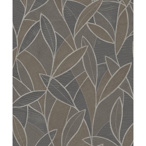 Carved Leaf | Etched Metallic Leaf Wallpaper