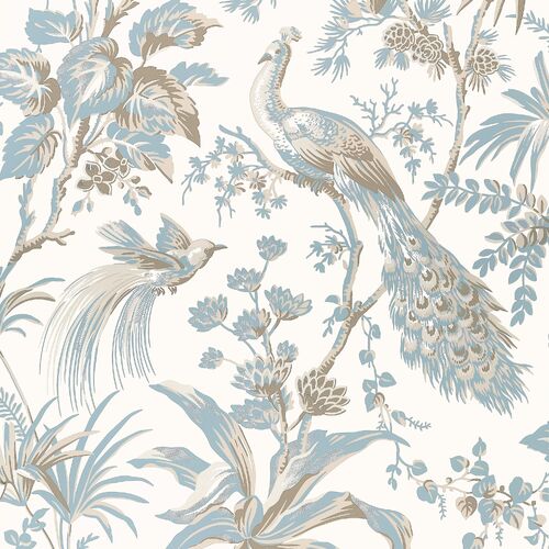 Peacock Toile | Bird Garden Wallpaper