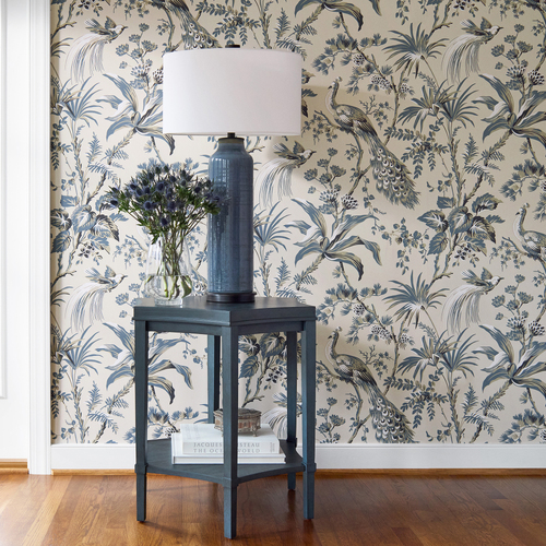 Peacock Toile | Bird Garden Wallpaper