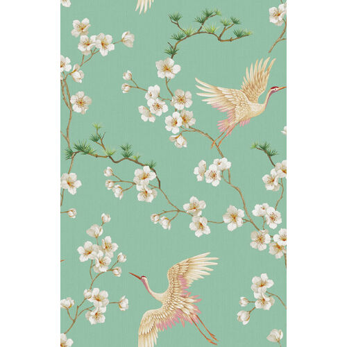 Swithins Walk | Flower & Crane Linen Wallpaper