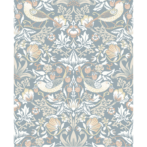 Fragaria Garden | Floral Damask Wallpaper