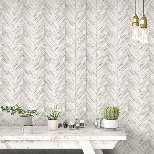 Chevron | Wood Panel Wallpaper