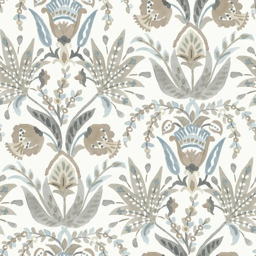 Seaside Jacobean | Wildflower Damask Wallpaper