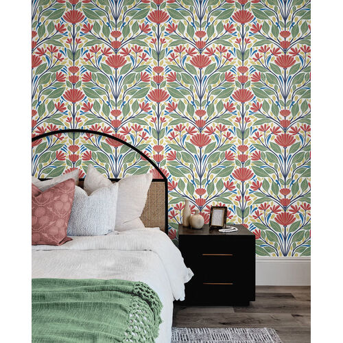 Carmela | Traditional Mirrored Floral Wallpaper