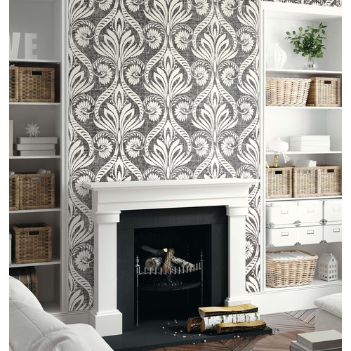 Anchor Point | Faux Weave Damask Wallpaper